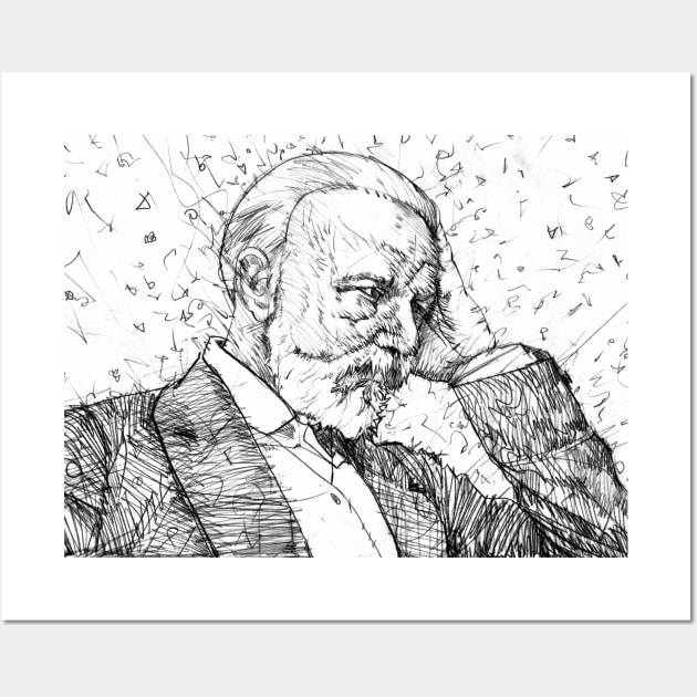 PYOTR ILYICH TCHAIKOVSKY - pencil portrait .1 Wall Art by lautir